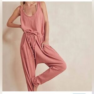 Free People Intimately On a Cloud Jumpsuit in Rose Pink